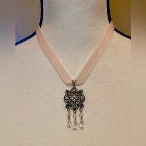 VINTAGE PINK MULTI STONE NECKLACE; ESTATE SALE; Perfect Condition.